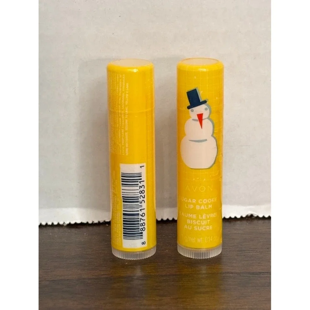 Avon Sugar Cookie Lip Balm Set of 2 Snowman Holiday Limited Edition 0.14oz New